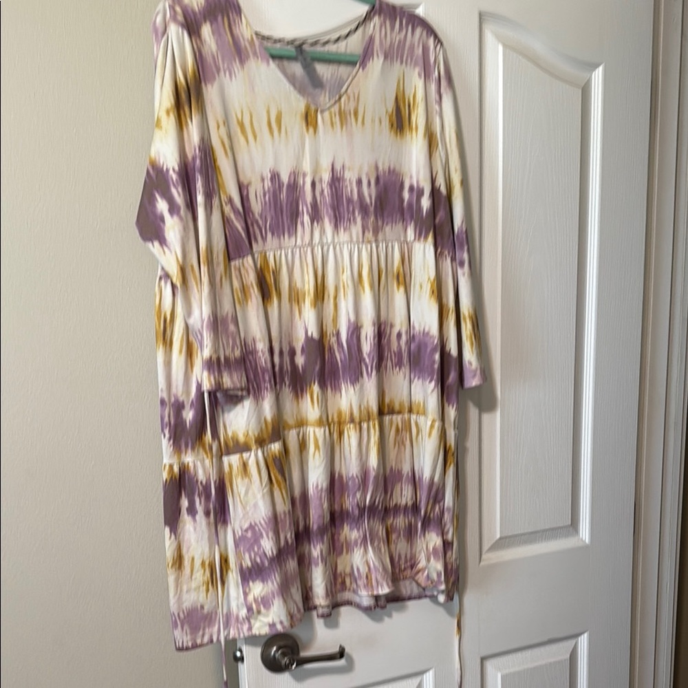 Honeyme Curvy Lavender and Gold Dress